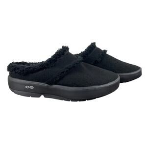 Oofos OOcoozie Mule Shoes Black Women’s 8 Slip-On Indoor Outdoor Comfort NEW